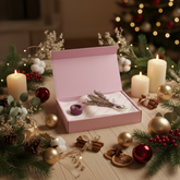 Gift box with festive Christmas background