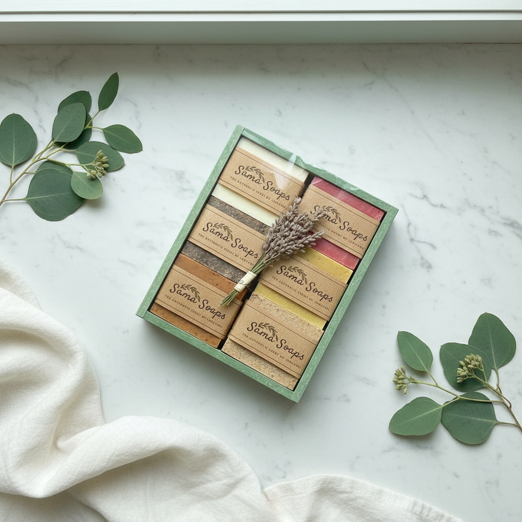 Six Artisan Herbal Soaps Gift Box